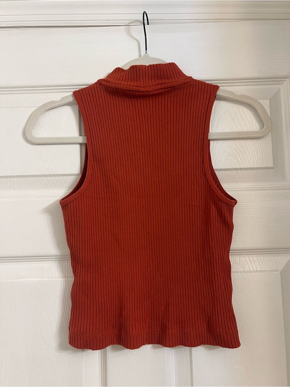 Old Navy Ribbed Mock Neck Tank Top - Rust Orange - Picture 3 of 4
